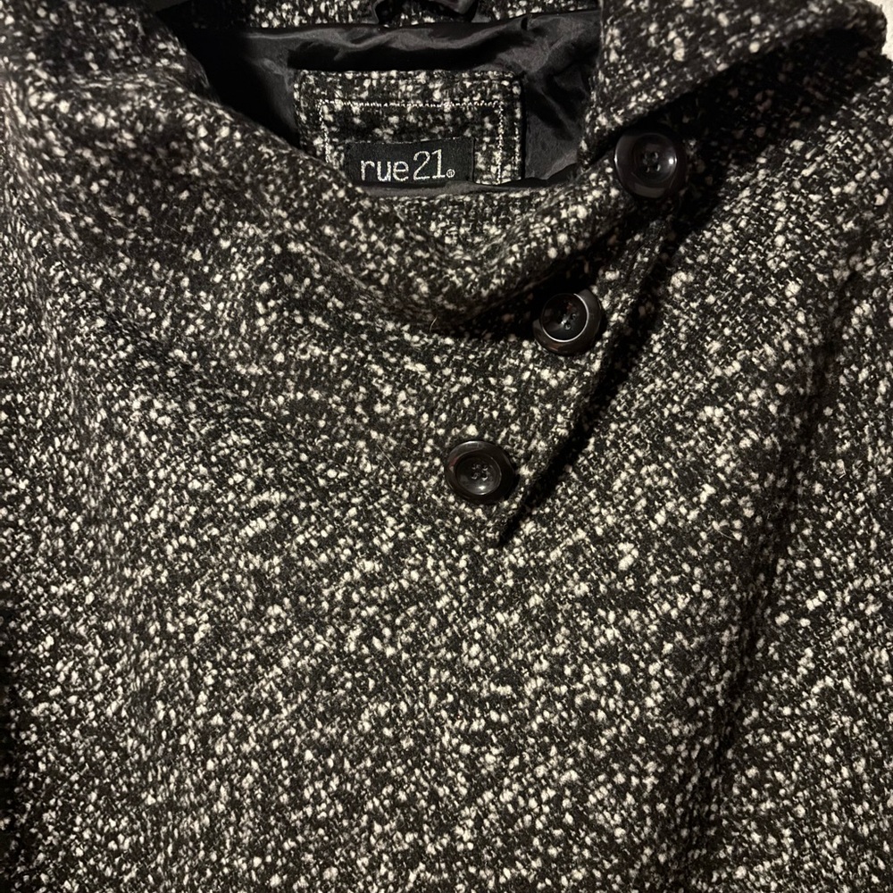 Rue21 Monochrome Tweed Cape